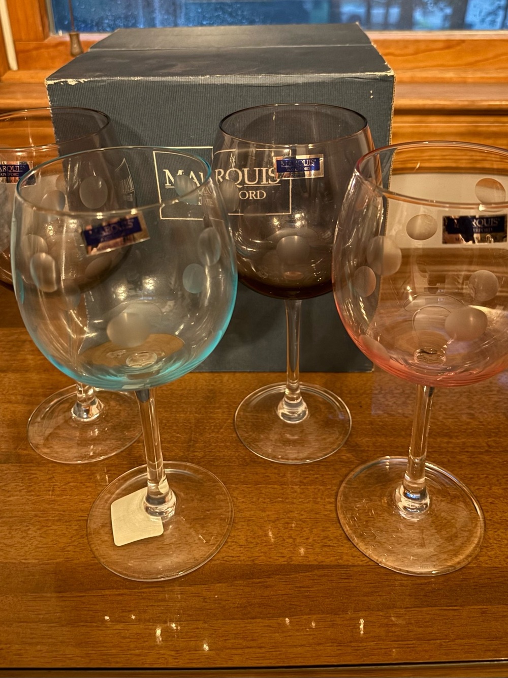 Marquis by Waterford Etched Polka Dot Wine Glass Set -